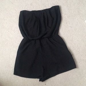 Strapless black romper